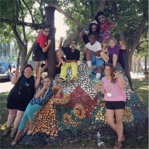 The cast and crew of Monster Madness, one of three silent films made during the summer writing camp. 